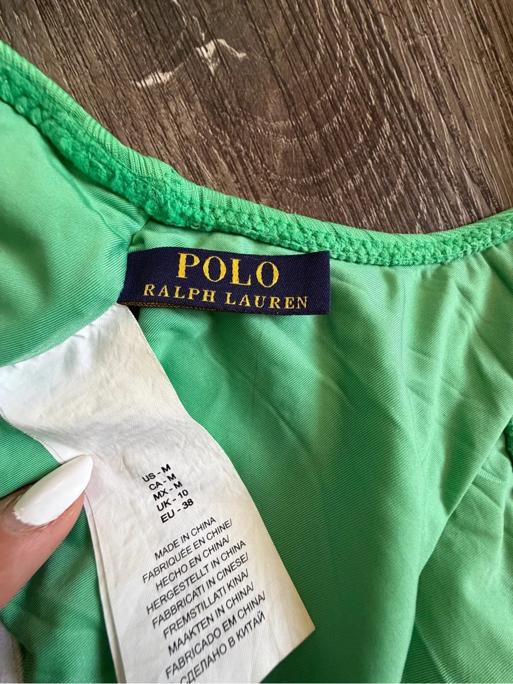 Polo by Ralph Lauren Lime Green Ribbed One-Piece Swimsuit